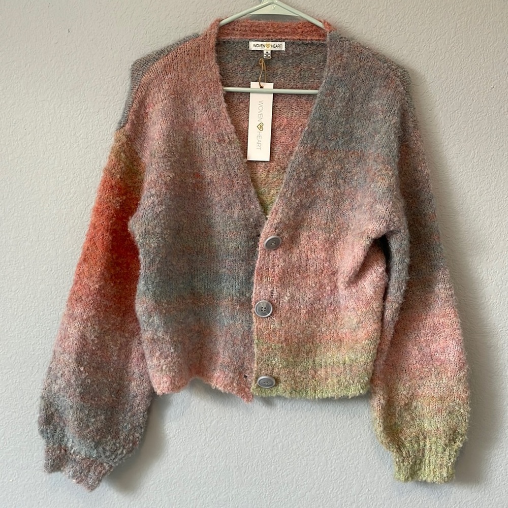 Woven Heart Rainbow Dreams Cardigan - Ombré - Small